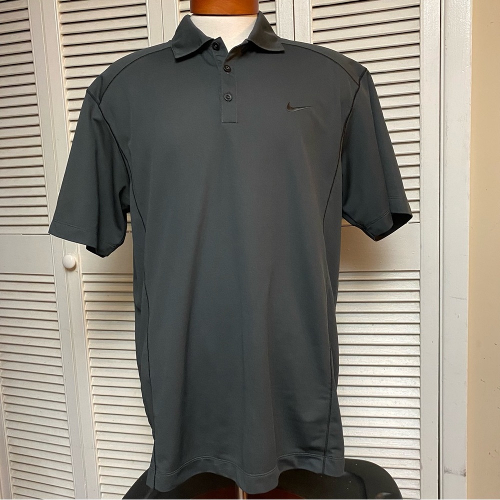 Nike Golf Dri Fit Polo Size XL 100% Polyester Black